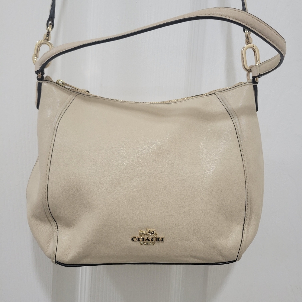 Beautiful Cream COACH Mini Top Handle Crossbody Bag